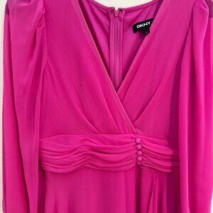 DKNY Fuchsia Dress, Size 4!!  Beautiful Chiffon Dress!!